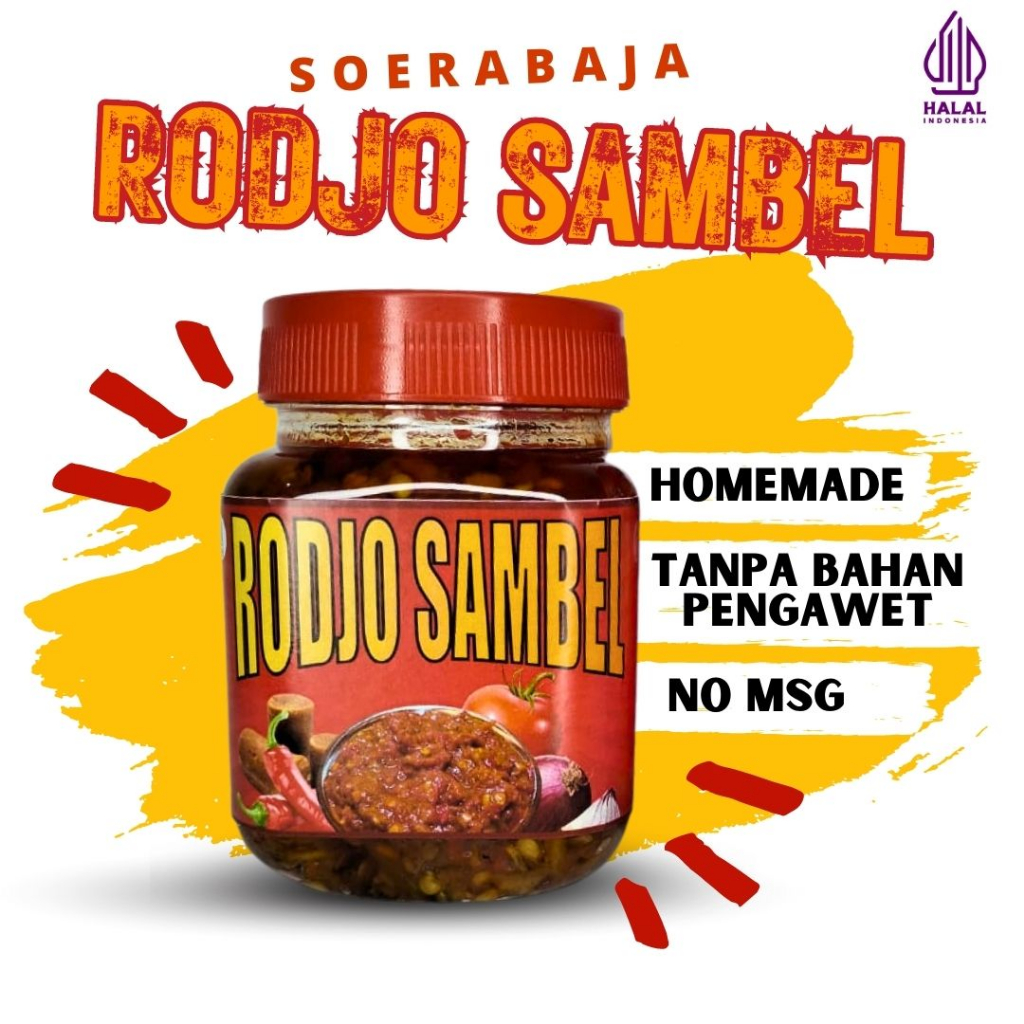 

RODJO SAMBEL SOERABAJA 200Gr - SAMBEL HOMEMADE NO MSG DAN TANPA BAHAN PENGAWET KULAITAS NO.1
