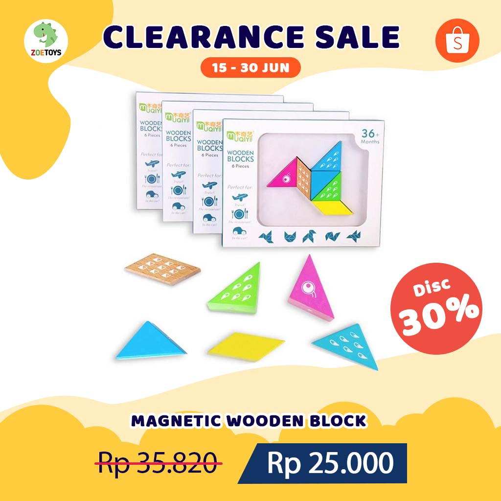 Zoetoys Magnetic Wooden Blocks DEFECT Kemasan Pastel Cat Plane Bird Dog tegu toys look alike | Puzzle Magnet Block Anak | Mainan Edukasi Anak | Cari Kado Hampers Bingkisan Natal