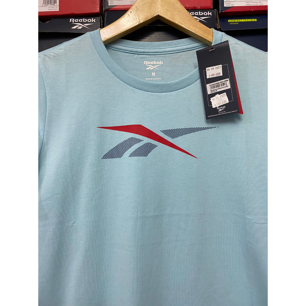 Reebok RM Basic Women Tee Blue REEX2WT602BL Kaos Wanita Original