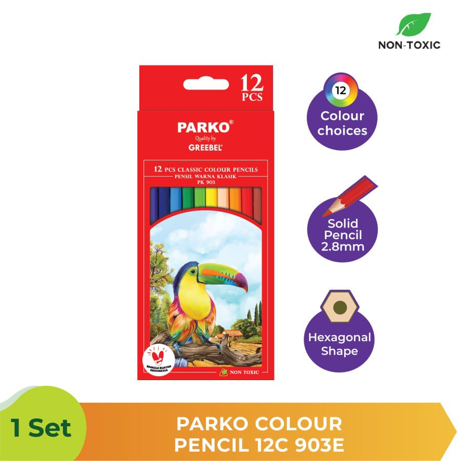

IDOLMART Pensil Warna PARKO Greebel 12 Warna Panjang / Pendek - Bogor