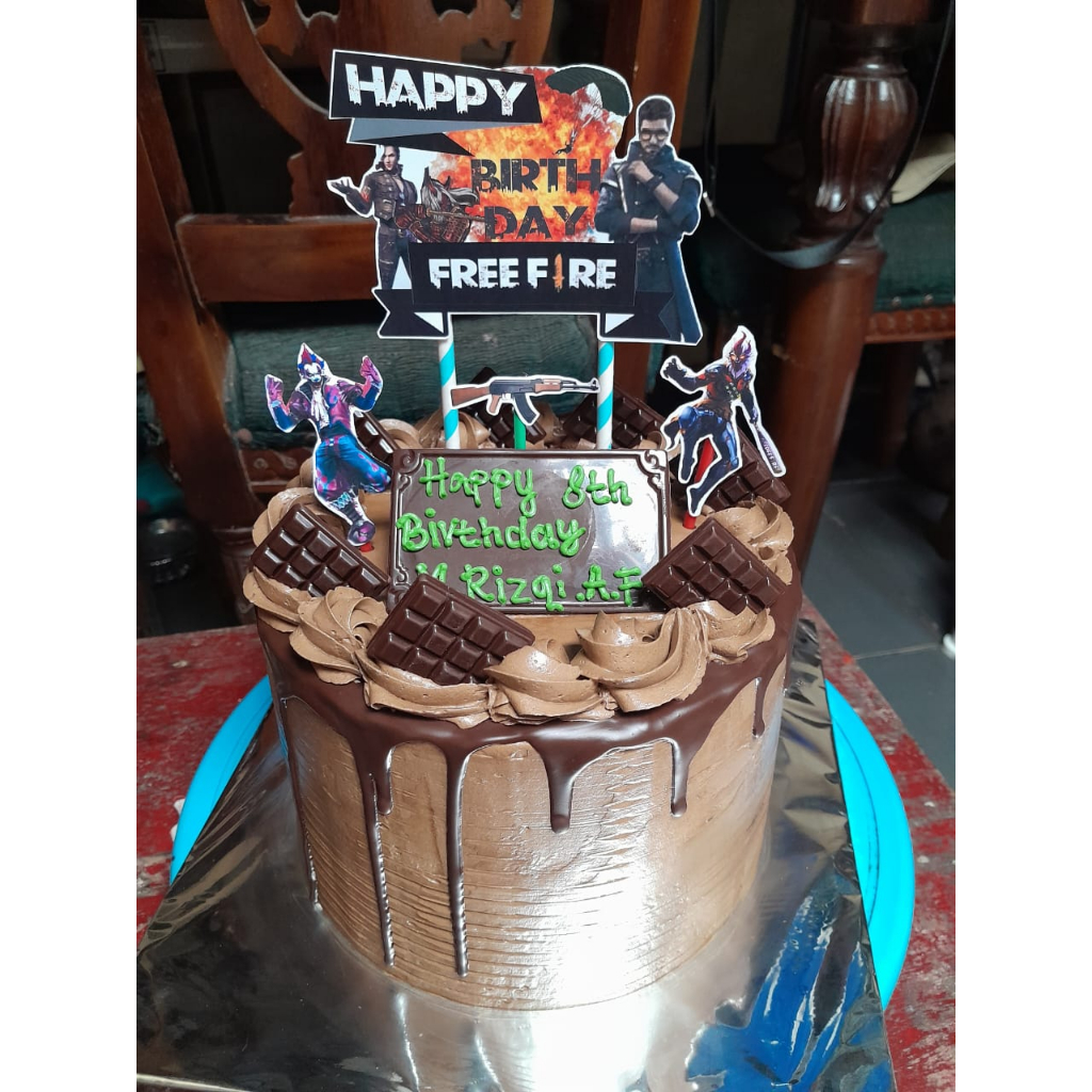 Topper Kue Ulang Tahun Free Fire (Custom Nama)