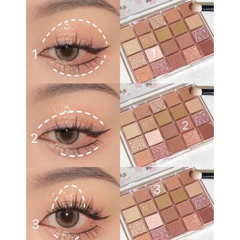 Beauty Jaya - Dikalu Eyeshadow Korean Cherry Blossom Glitter Matte 20 Warna Nude ORIGINAL