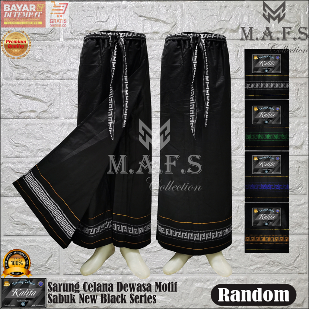 SARUNG CELANA DEWASA BLACK SERIES MOTIF NEW A1 KALIFA