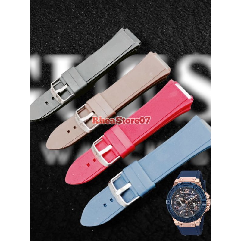 tali jam tangan Guess Rubber Rigor Watch strap guess pria