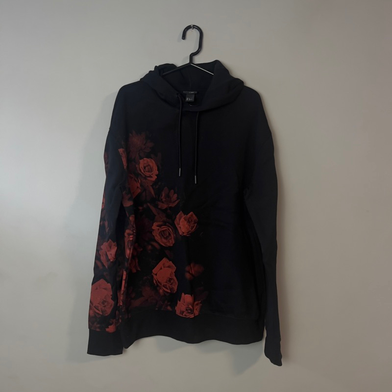 Hoodie Hnm H&M rose black red edition warna hitam Preloved ORIGINAL