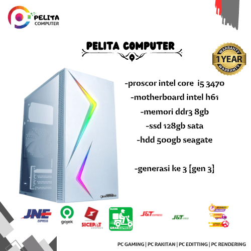 Pc intel core i7 3770 ssd 128gb komputer rakitan computer all shop kantor office sekolah