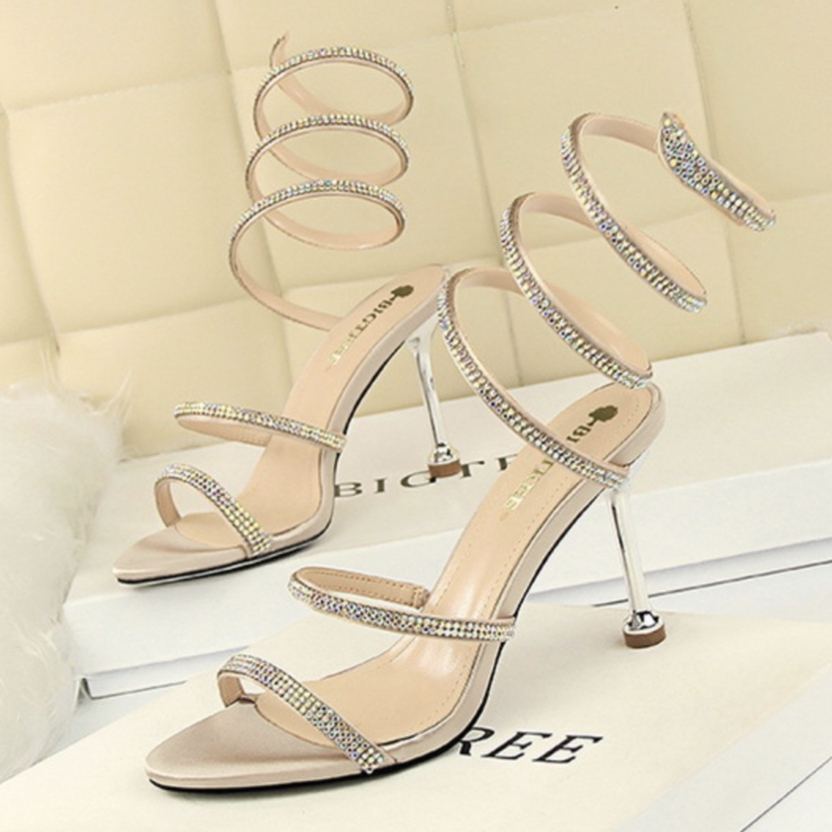 Supercleo Serpentine Band Sexy Party Wanita High Heels 5155 (34-40)