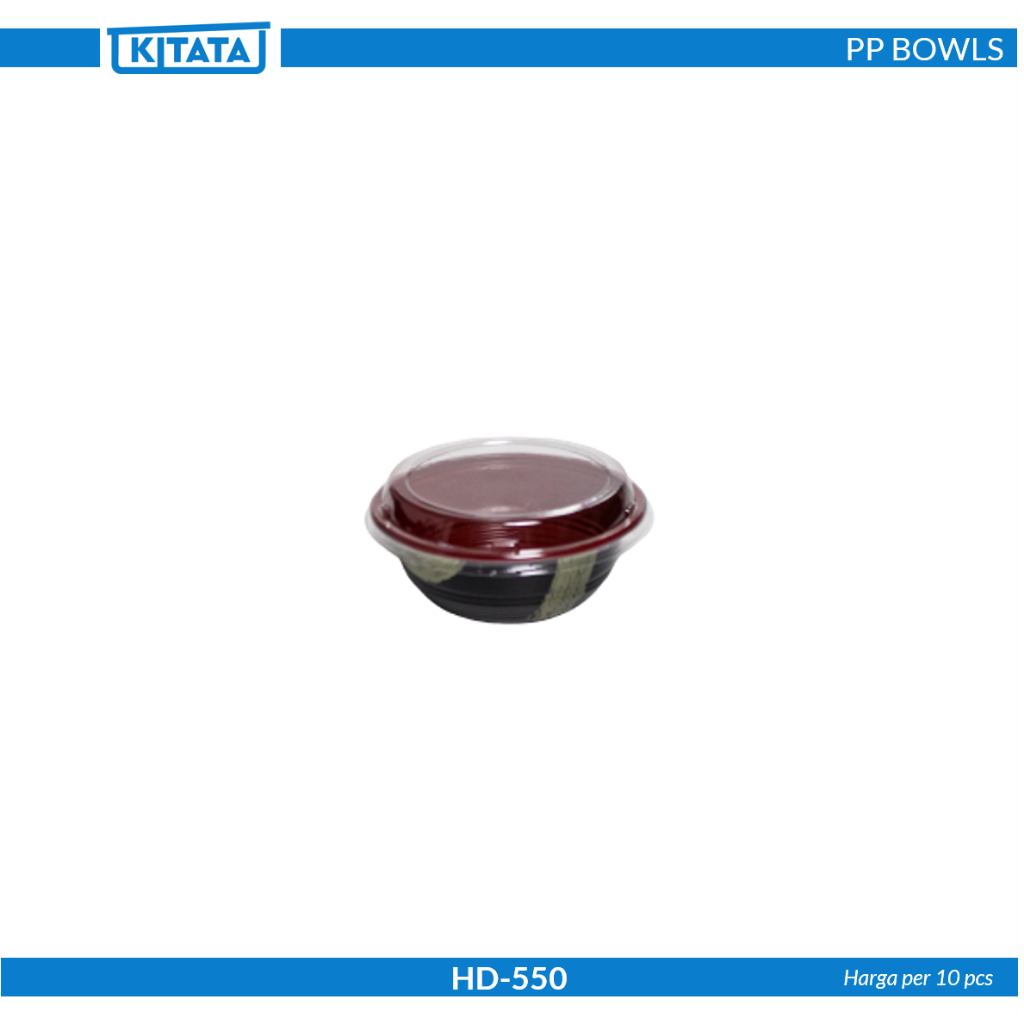 HD-550 Mangkok / Mangkuk Mika Plastik Sekali Pakai Takeaway PP Bowl