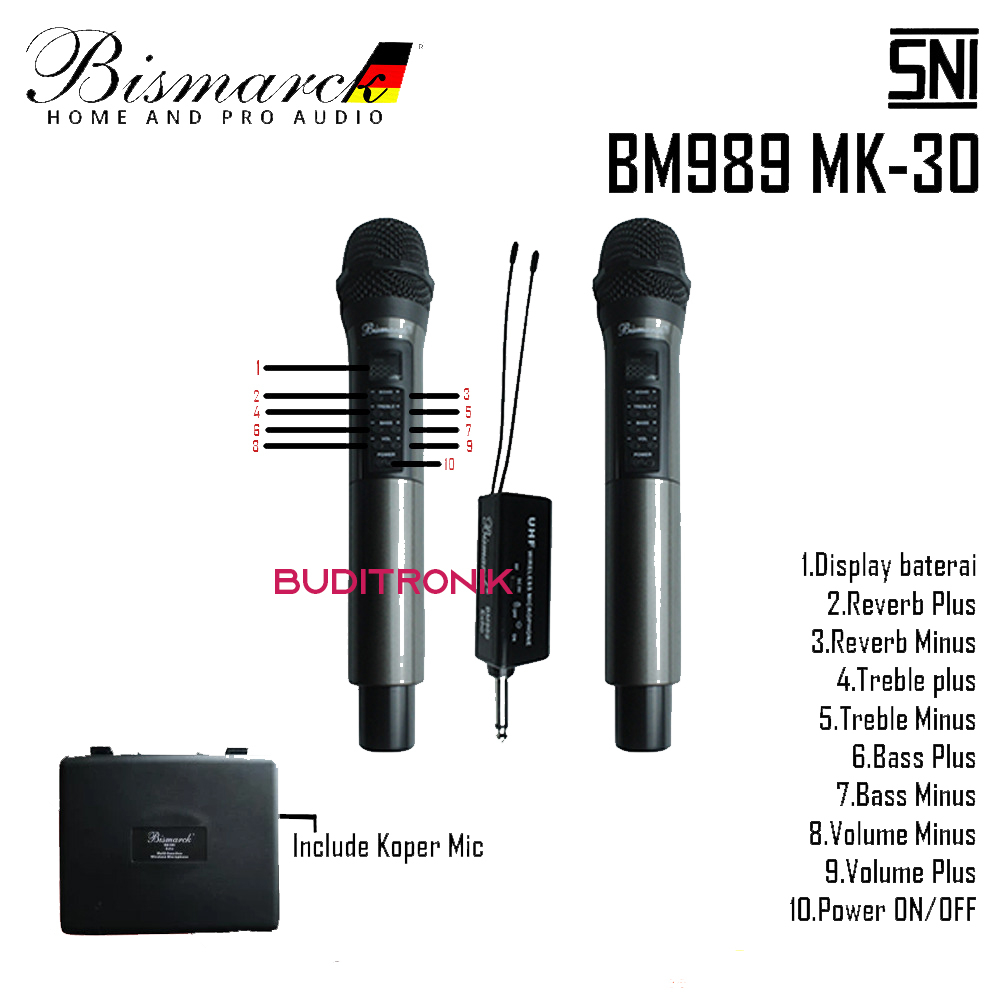 Microphone Bismarck BM989 MK30 / Mic Wireless Bismarck Bm 989