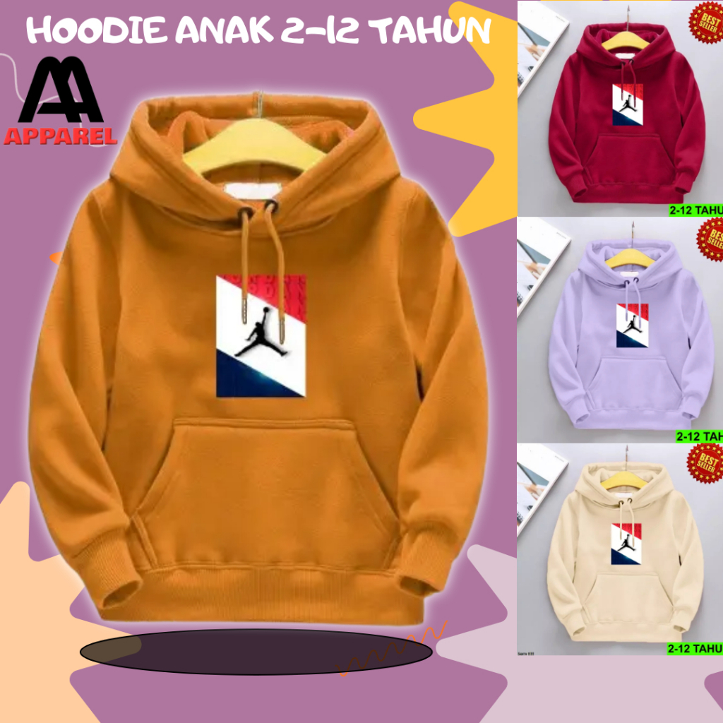 Jaket Sweater Hoodie Basic Motif NIKE JORDAN Anak Usia 2 3 4 5 6 7 8 9 10 Tahun Sweter Anak Sweeter 