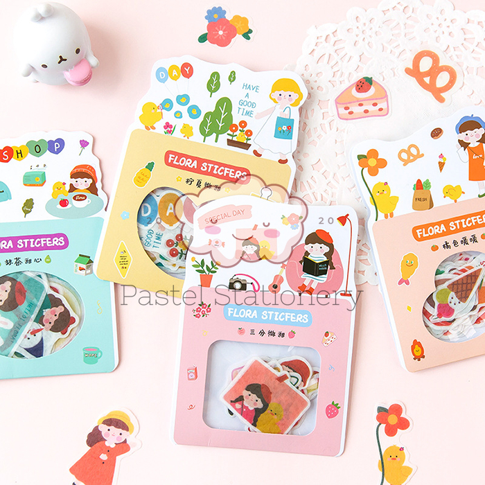 

Fresh And Cute Flora Flake Deco Stickers Set - Stiker Lucu