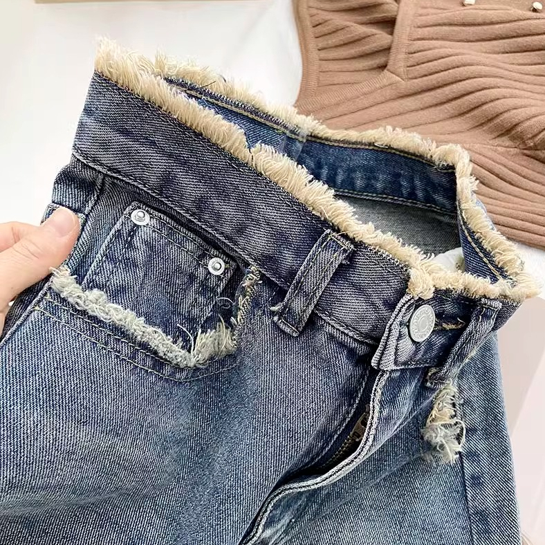 Rawis Rok Jeans A-Line Highwaist Rok Jeans Wanita Rok Midi Korea Style