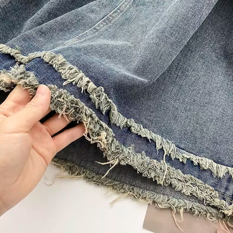 Rawis Rok Jeans A-Line Highwaist Rok Jeans Wanita Rok Midi Korea Style
