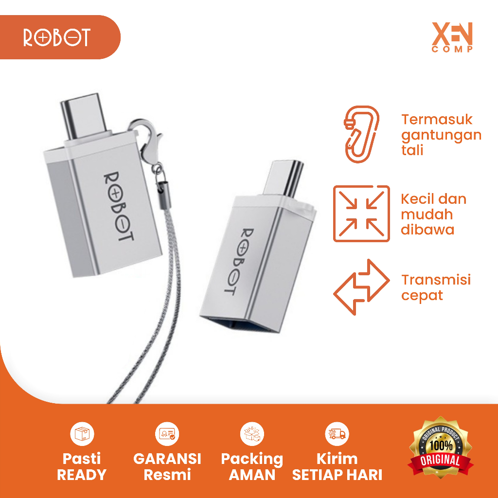 ROBOT OTG Adapter Konverter USB Type C Male ke USB 3.0 Female RT-OTG04