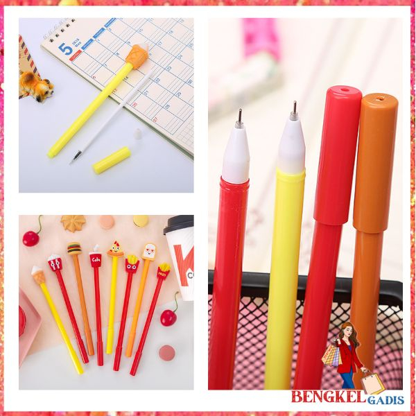 

BG Pena Fast Food Pena Karakter Lucu Model Junk Food Burger Soda Cola French Fries Pen Karakter