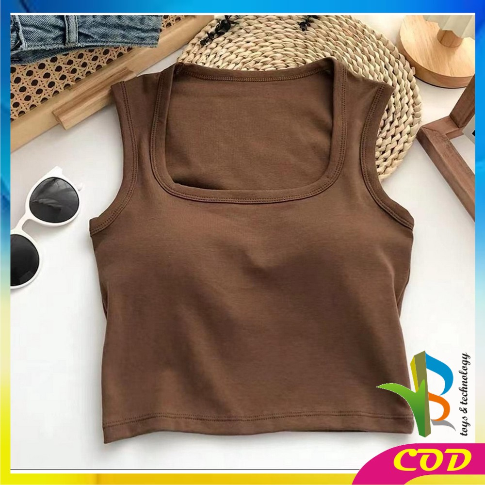 RB-P332 Crop Tank Top Bra Atasan Wanita Model Square Tanktop Inner Top / Tanktop Basic Square Neck Top Singlet Crop Cewek Import Korean Style