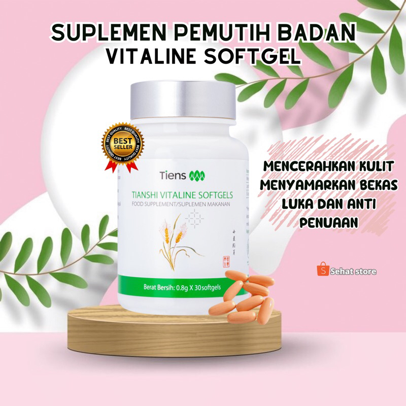 VITALINE SOFTGEL PEMUTIH TUBUH VITAGEL SOFTGELS OBAT PIL KAPSUL PEMUTIH BADAN PENCERAH BADAN PERMANE
