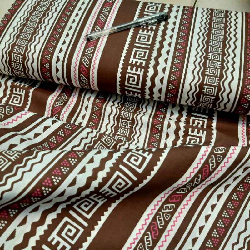 bahan kain katun poplin tokai ex garmend branded motif ethnic