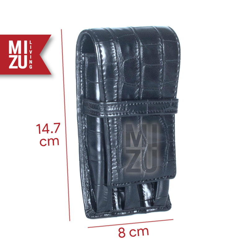 MIZU SANPON Fountain Pen Case 2/3 Slots Vegan Leather Pen Protector Tempat Pensil Kulit Sintetis