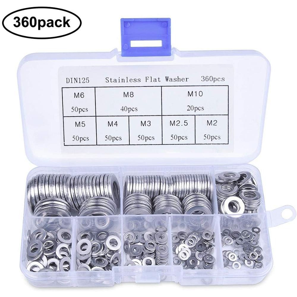 Ring Baut Gasket Bolt &amp; Nut Flat Ring Tembaga 200pcs 360PCS - M2 M2 M2, 5 M3 M4 M5 M6 M8 M10 Cincin Segel baut Ring Baut Oli