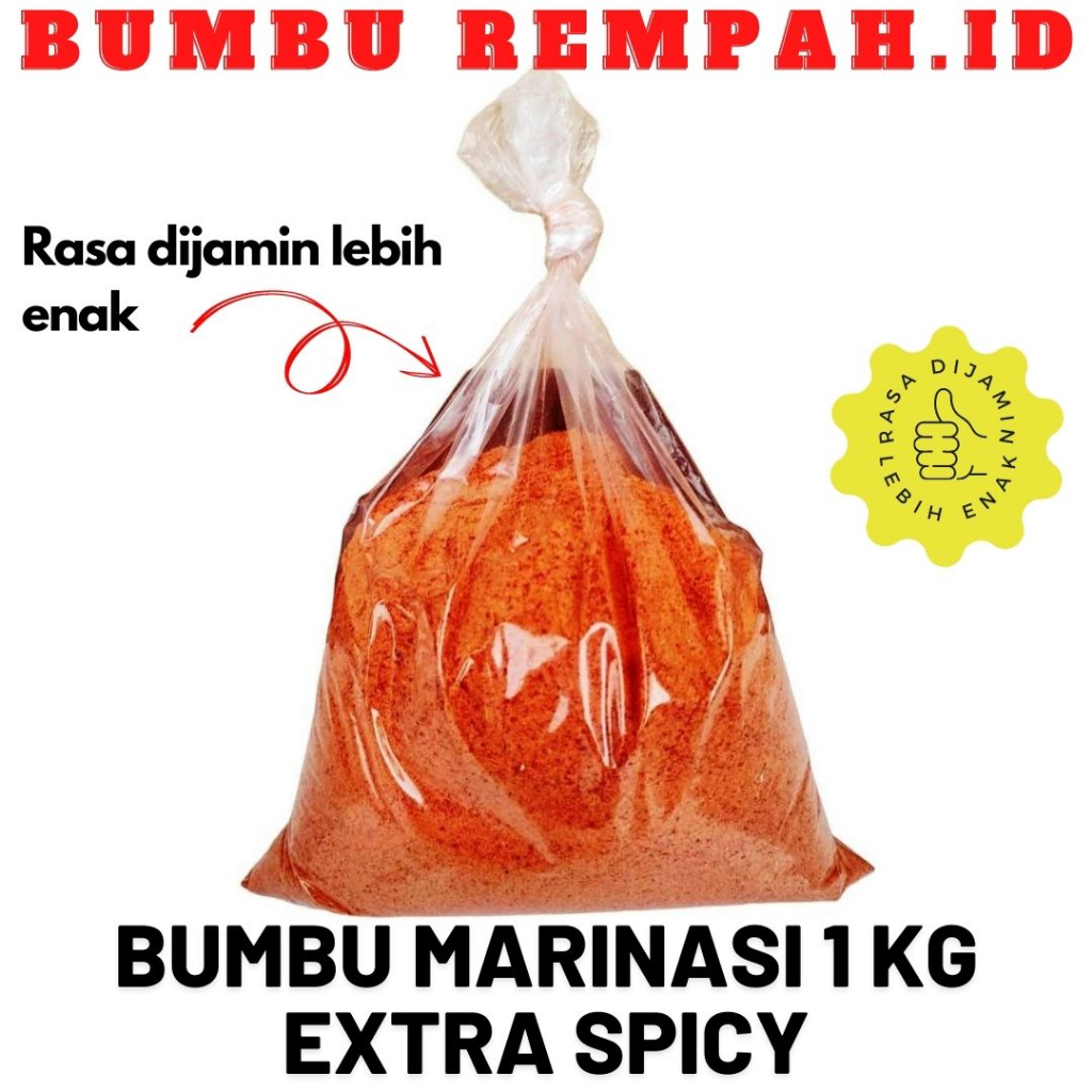 

Bumbu Marinasi Extra Spicy (HOT) Premium Fried Chicken Ayam Crispy 1 kg (Bisa Untuk 50 Kg Ayam) rasa marinasi daging ayam mirip Top Brand Fried Chicken (Promo)