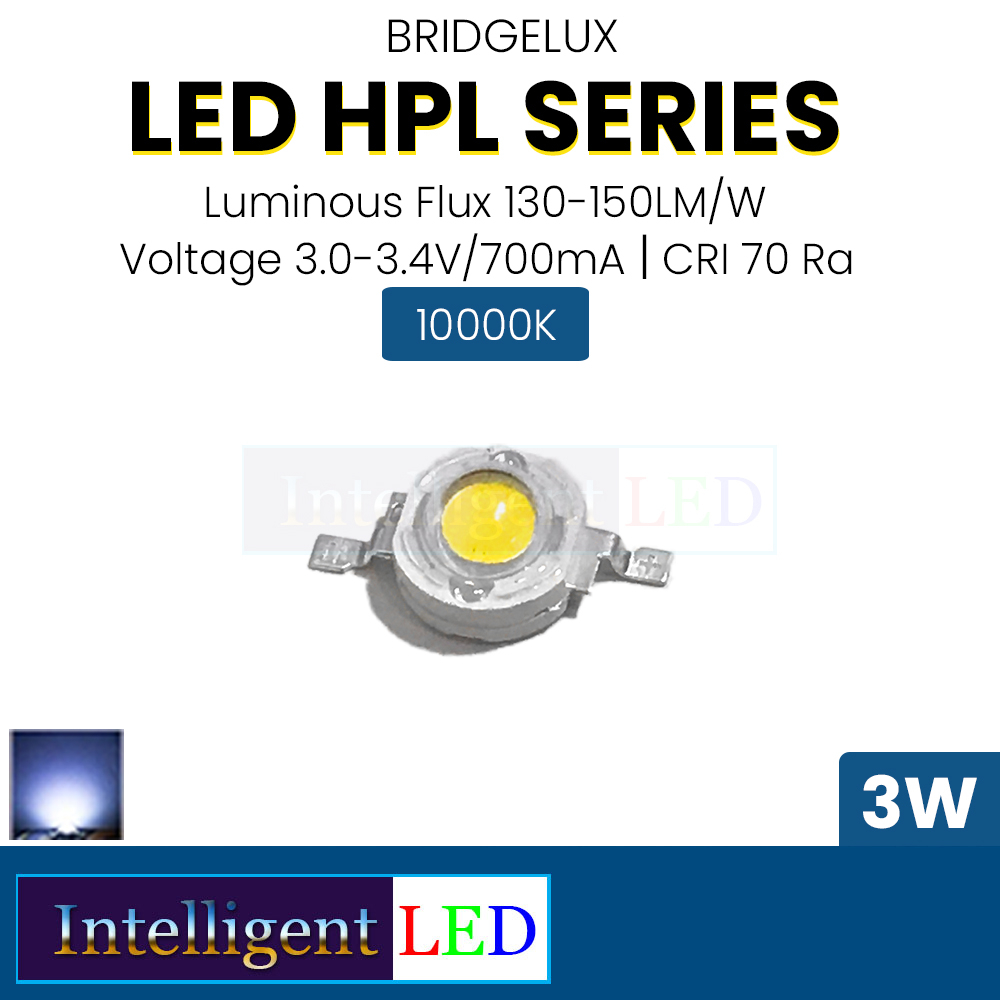 LED High Power LED 3W 3V 700mA Bridgelux Lampu Putih Terang