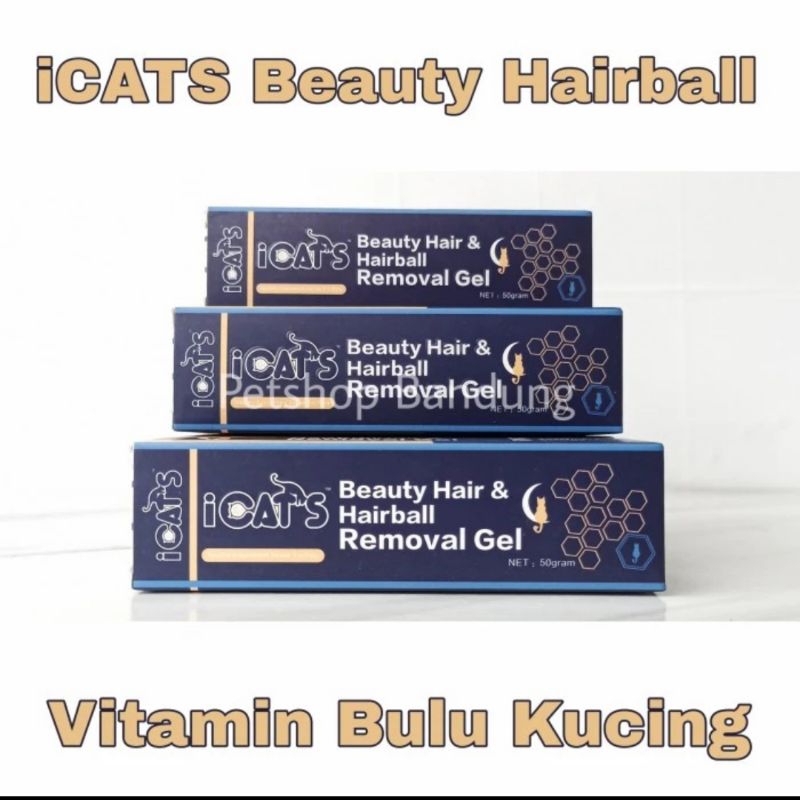 vitamin bulu kucing hair and skin icats beauty hair &amp; hairboll paste 50g