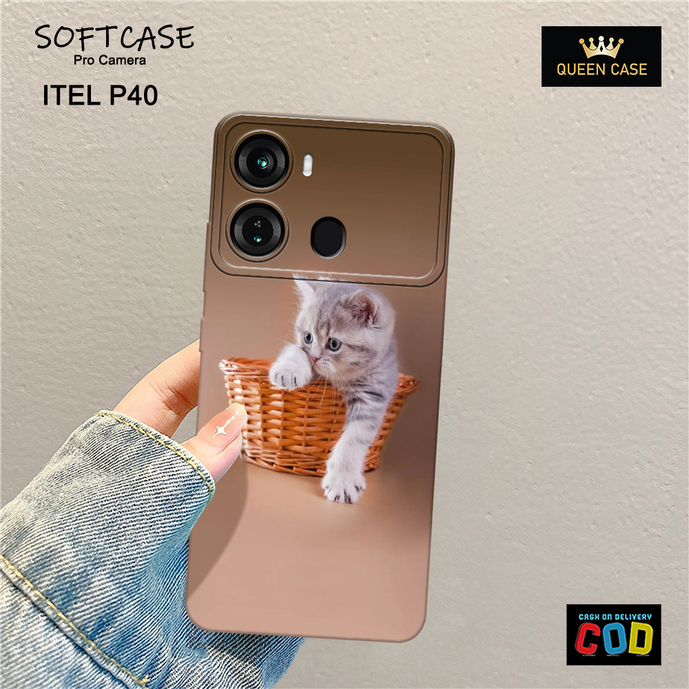 Softcase Hp Itel P40 Terbaru - Fashion Case Kucing - Case Hp Itel P40  - Casing Hp Itel P40 - Kesing