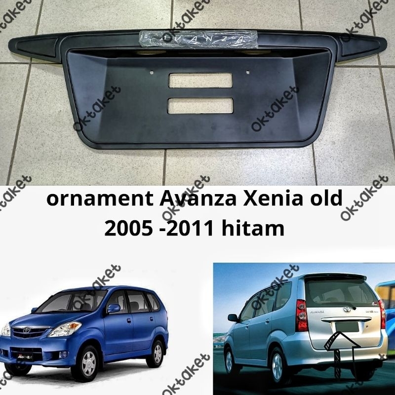 ornament / dudukan plat nomor Hitam Avanza Lama &amp; Xenia Old 2005 2007 2009 2011