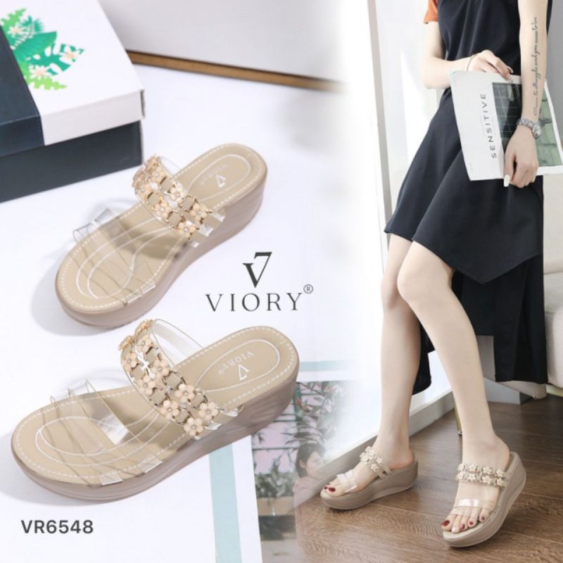 VIORY Wedges Sandal Double Starps Shoes #VR6548 ORIGINAL