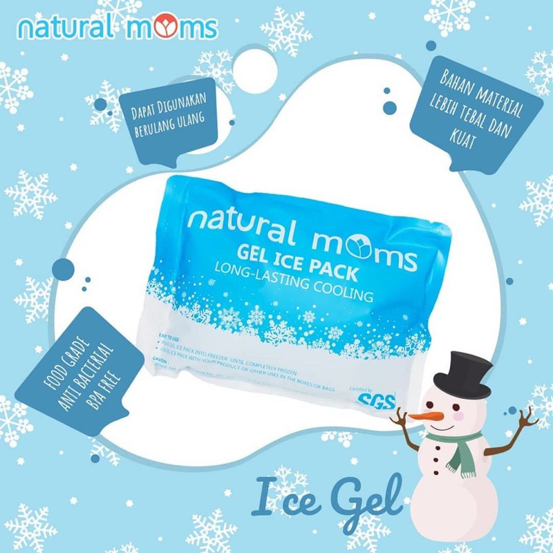 Natural Moms Ice Gel 500gr Pendingin Asi Cooler Bag Medis Buah Pemanas Makanan