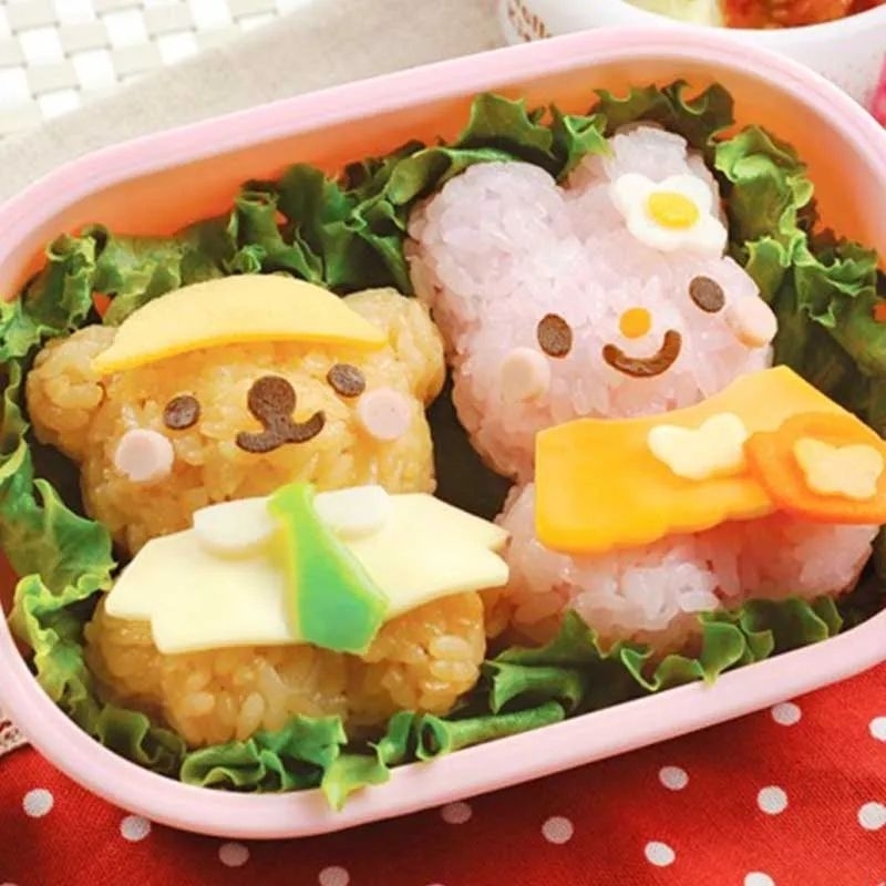 BIANCA - Cetakan Nasi Bento 6 in 1 Motif Bunny Kelinci Bear Beruang