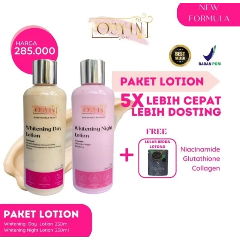 Osyin Glow Paket Big 250ml Free Lulur+Free Pouch