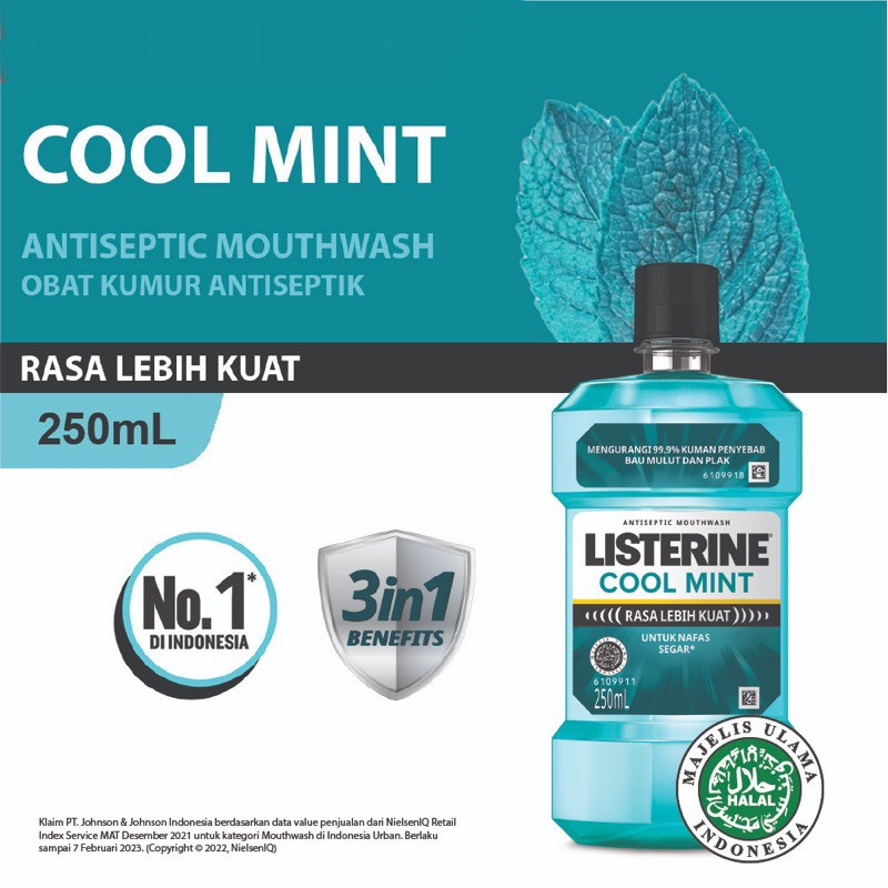 LISTERINE Mouthwash Obat Kumur Antiseptik No Alcohol