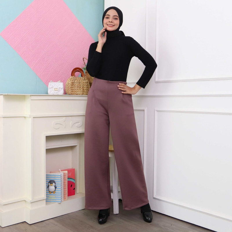 Celana Kulot KL-3001 Scuba HIGHWAIST Kulot Jumbo Fashion Muslim Day