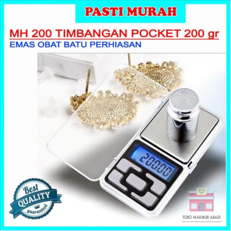 Timbangan Emas Digital 200gr Akurasi 0,01gr Timbangan Mini Digital Pocket Scale