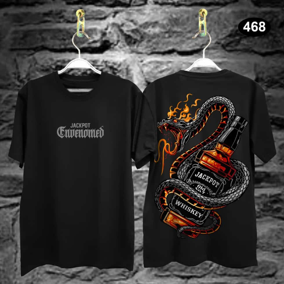 Baju Kaos Distro Tshirt Pria Wanita Keren Lengan Pendek Boneka Jackpot Wiskey Terbaru Motif Sablon Bergambar Cod Cewek Cowok Dragon Samurai Unisex Couple