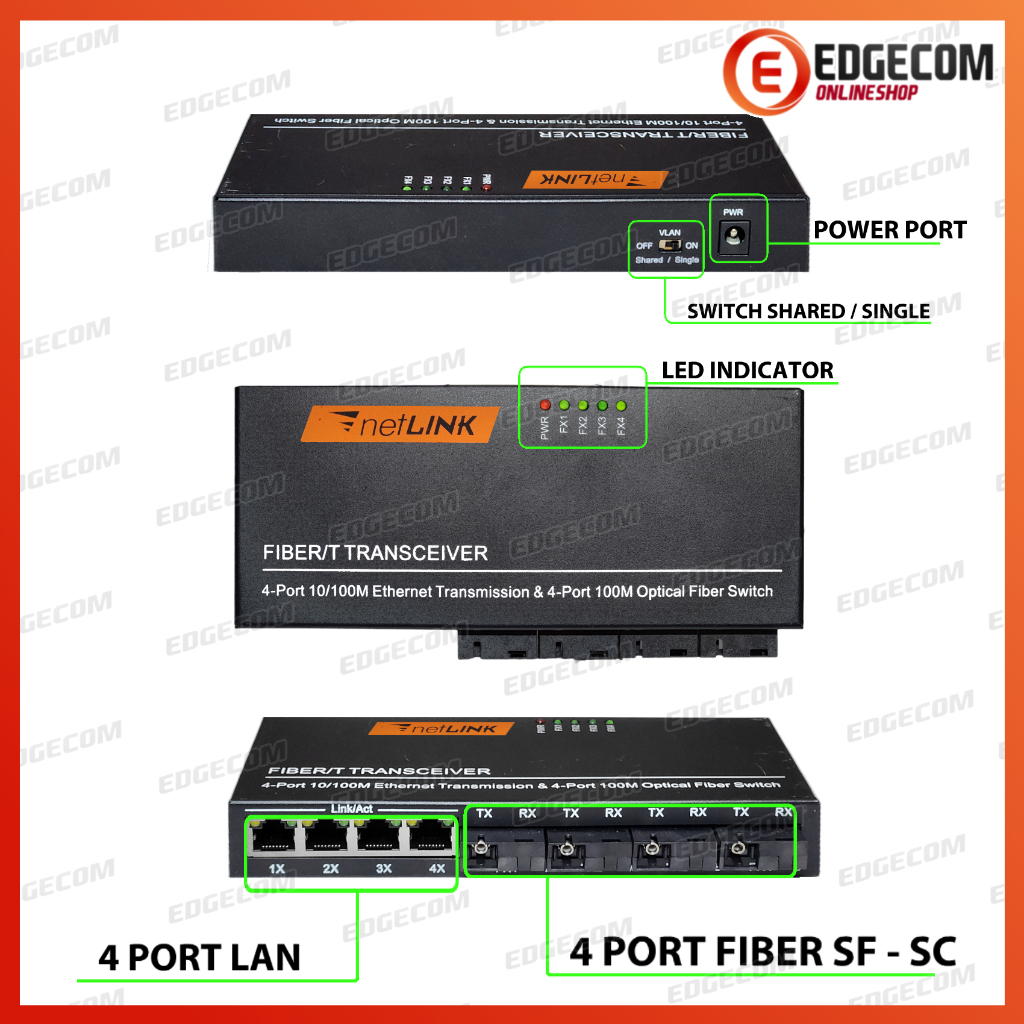 Media Konverter 8 FO 2 LAN 10/100/1000 LAN RJ45 Gigabit Ethernet Fiber Optic Media Converter Netlink