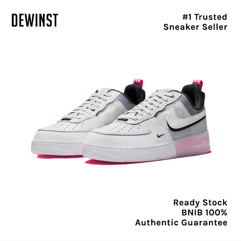 Air Force 1 Low React White Black Pink Spell BNIB RESMI ORIGINAL