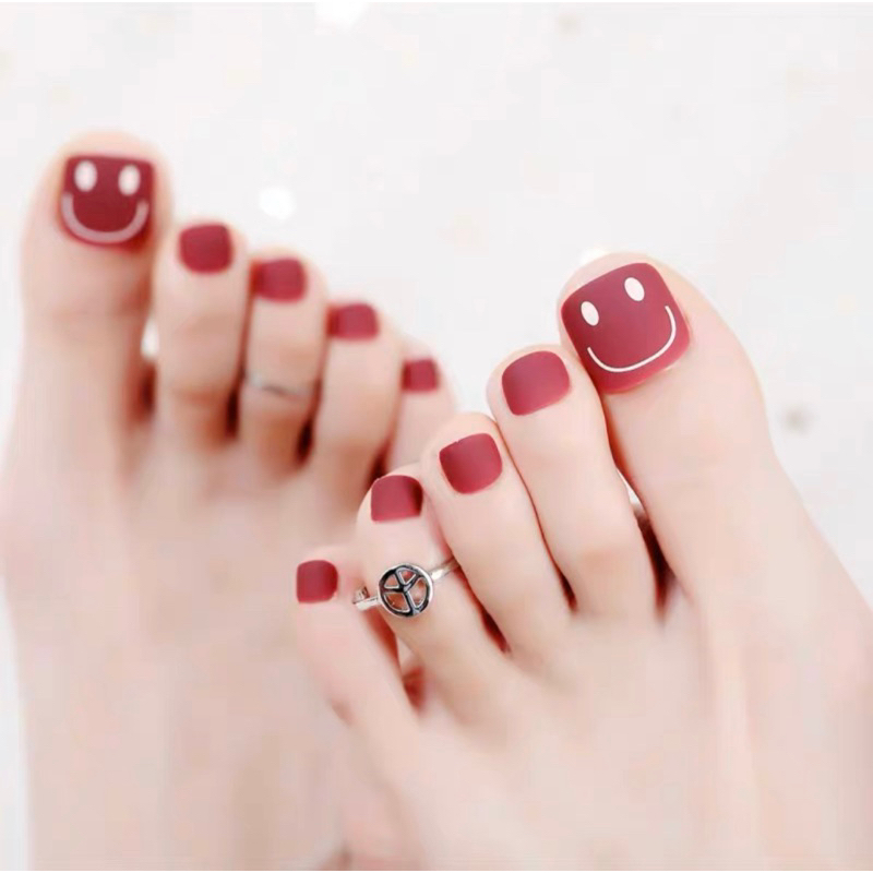 Kuku Palsu kaki【 J1，sudah ada lem】Nikah Wedding False Nailart Pengantin kaki