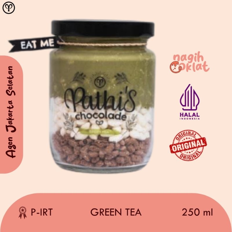 

Pathis Chocolade Green Tea (Cemilan cokelat lumer - Choco crunchy in jar) - @nagihcoklat