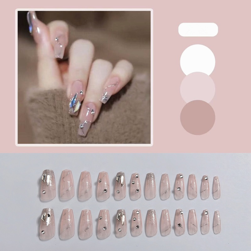 Kuku Palsu 【B116，lem cair】Nikah Wedding False Nailart Pengantin Tangan