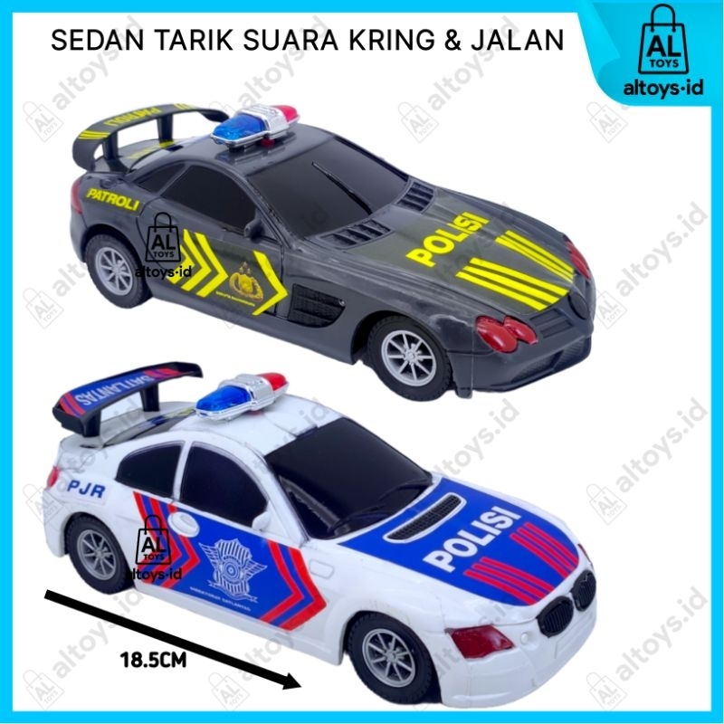 Mainan Kendaraan Sedan Mobil Polisi / Sedan Karakter Spiderman Sedan Sport Murah Mainan Sedan Polisi PJR Tarik Suara Kring