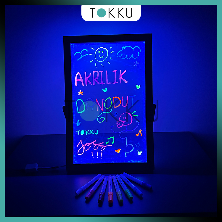 TOKKU Akrilik Dangdut LED 60cm x 40cm / Papan Promosi LED / Papan Tulis LED / Papan Promo Custom