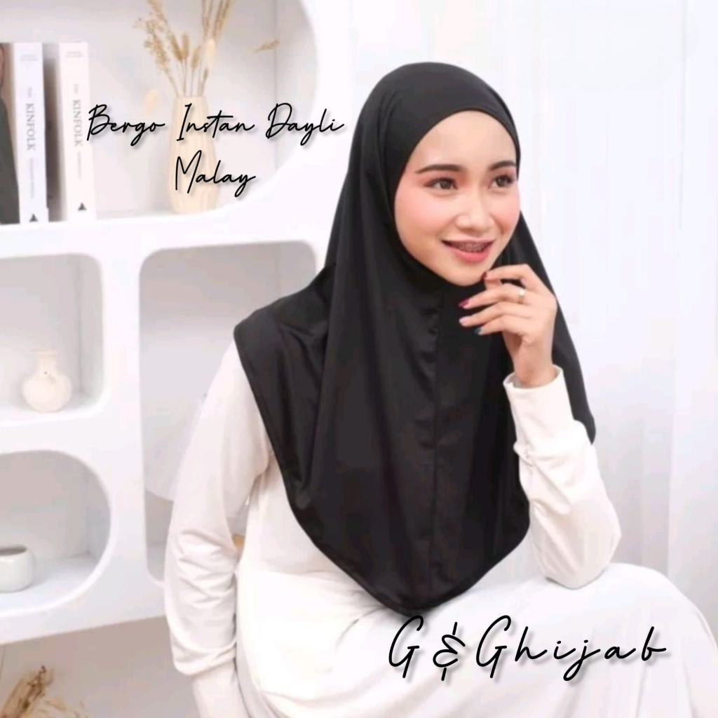 Hijab Malay Instan | Bergo Malay Instan Jersey Non Ped | Jilbab Malaysia Instan premium | Jilbab Malay Instan Jersey | Bergo Malay