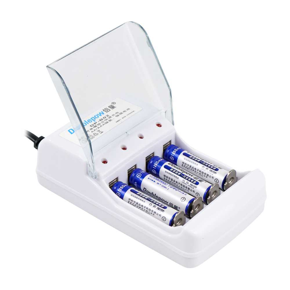 Paket Charger Baterai slot AA / AAA Bonus 6 Battery Cas Rechargeable NiMH Lampu Indokator