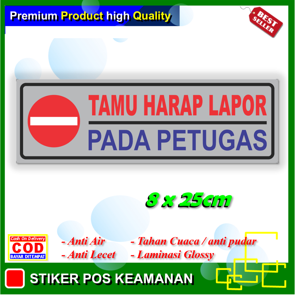 

Stiker tamu harap lapor pada petugas sticker kantor pabrik sekolah