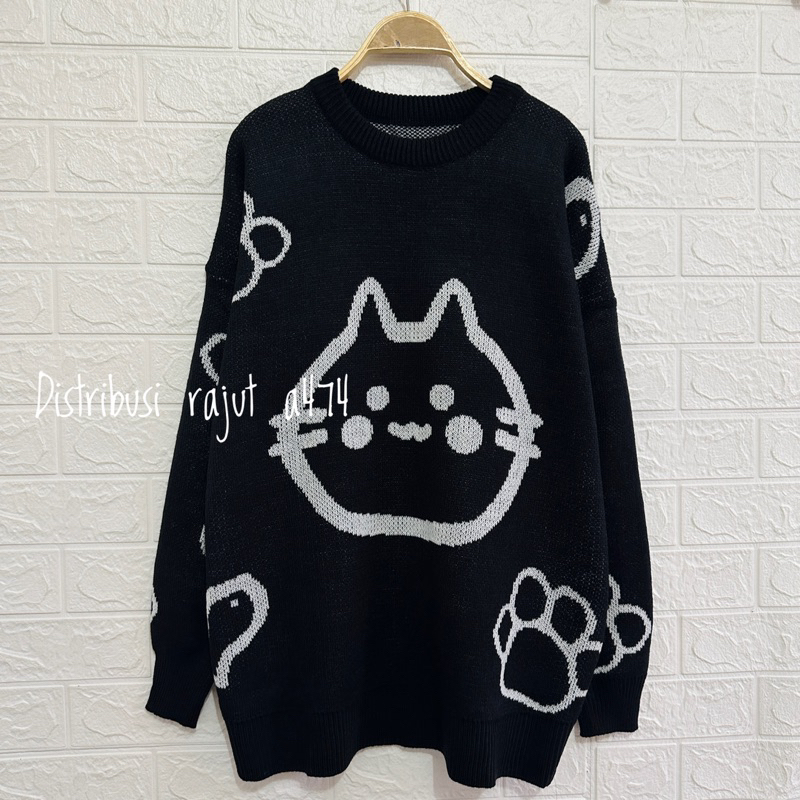 MUKO SWEATER RAJUT MOTIF FULLOVER KOREA ATASAN LENGAN PANJANG