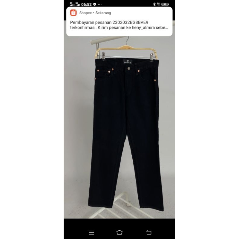 Celana Jeans Hitam Pekat original ost Jeans99 model setandar/lurus ukuran 28_38