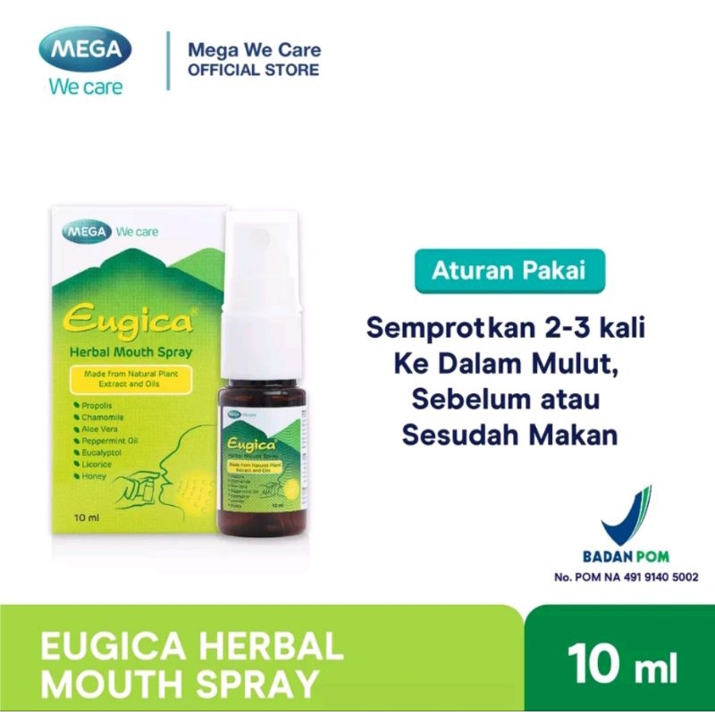 EUGICA Herbal Spray 10 ml Propolis spray untuk Sariawan Batuk